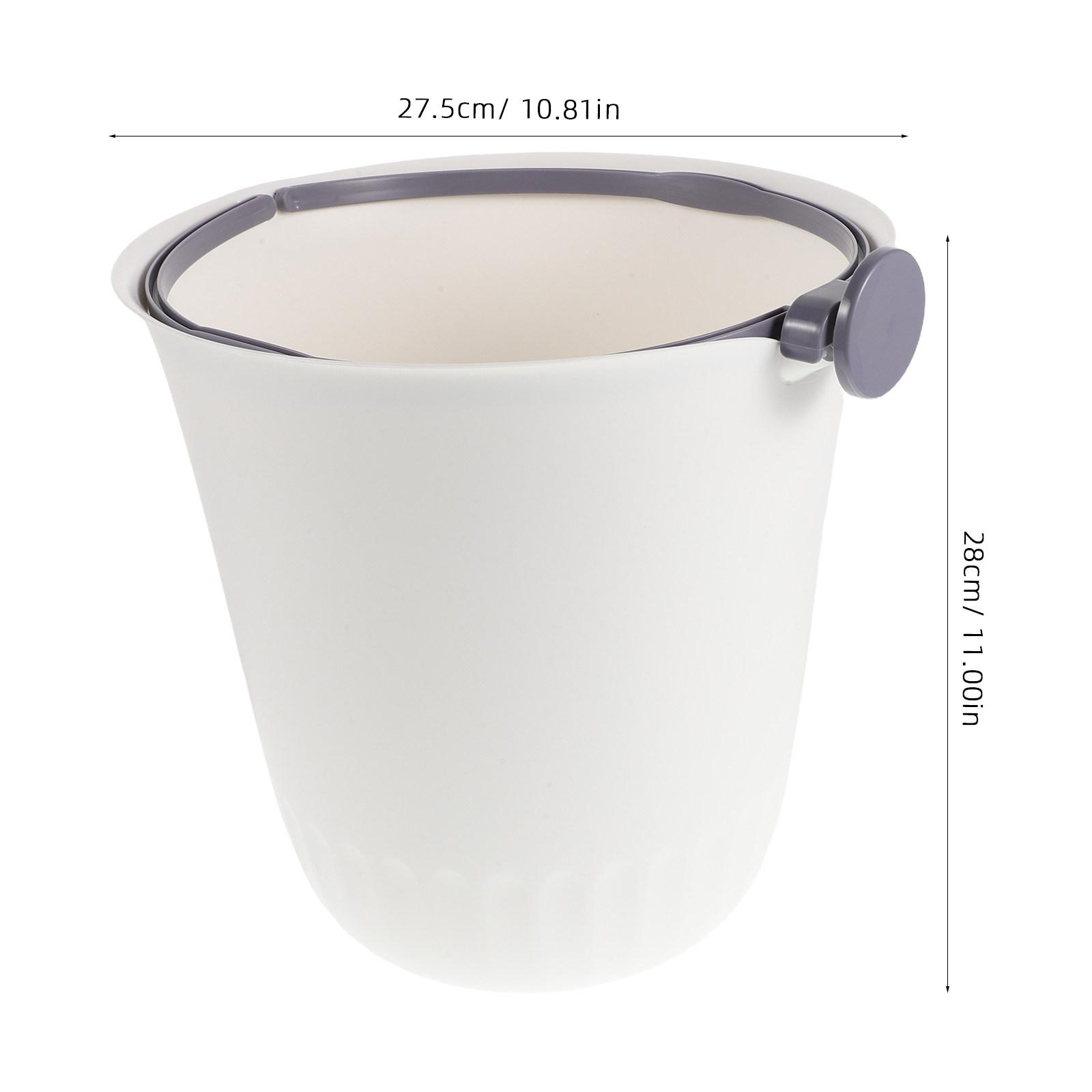 Large Capacity Plastic Trash Can Press Ring Minimalist Plastic Waste Basket Kitchen Office Indoor Garbage Bin Dorm Room серый
