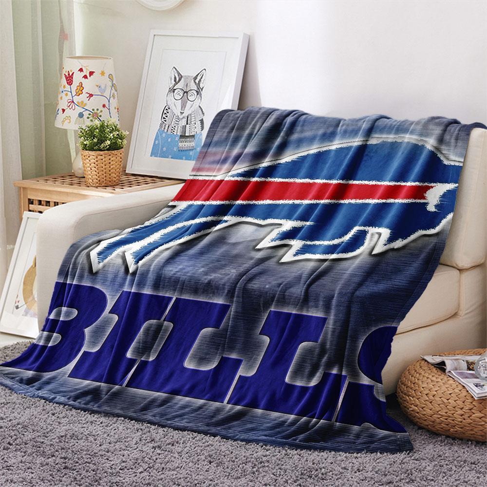 BUF Bills Printed Flannel Blanket, soft throw for bedroom sofa, washable, fan merchandise, great gift.