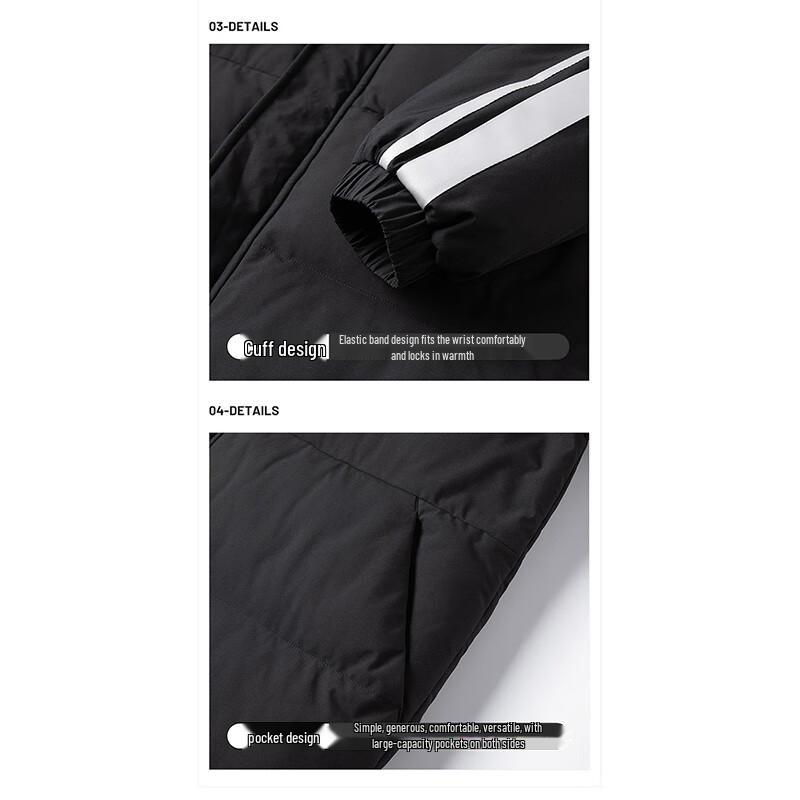 JEEP Men's Autumn/Winter Hooded Mid-Length Padded Jacket