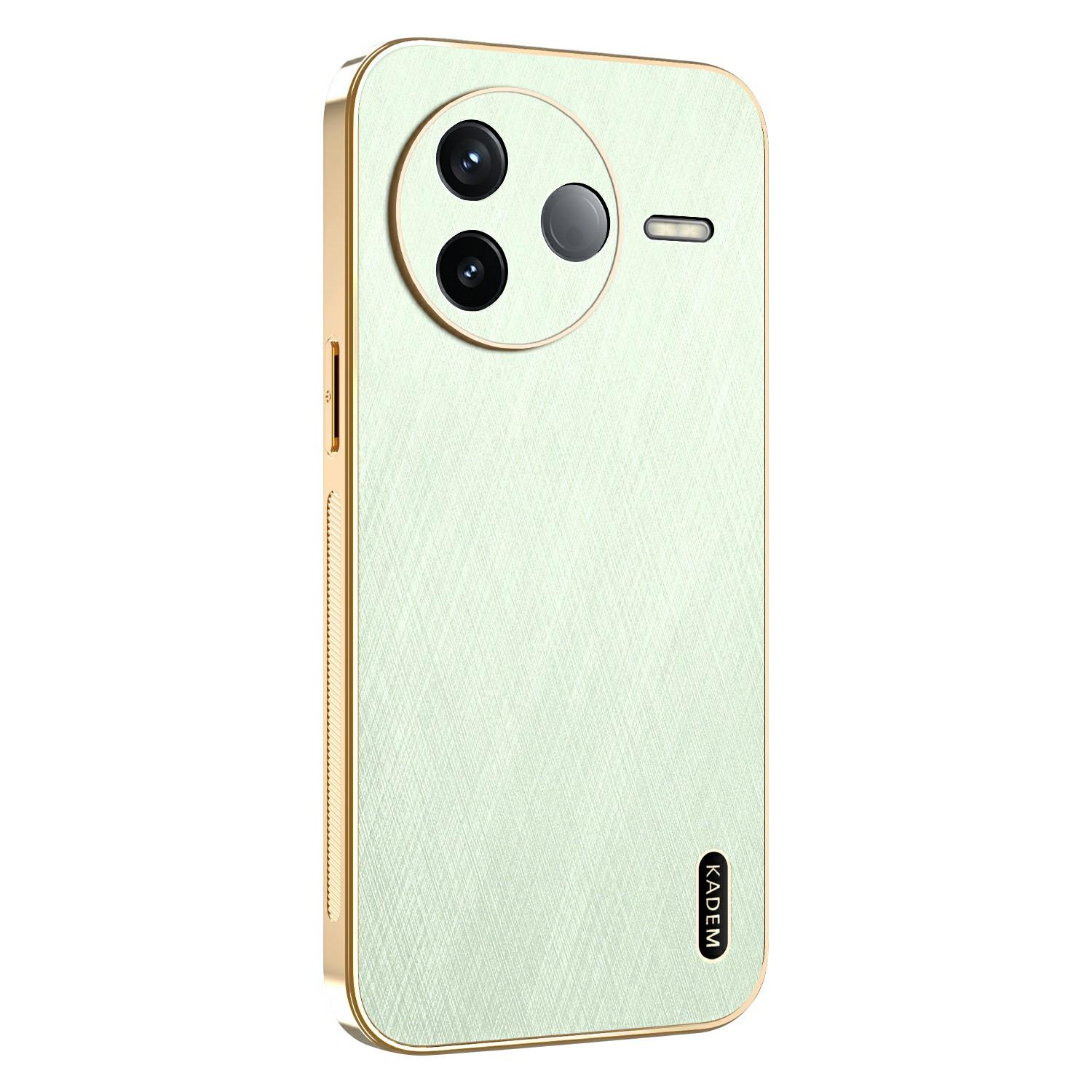 

KADEM For Xiaomi Civi 5 Pro 5G Case Electroplating Silk Texture PU+TPU Phone Back Cover Green