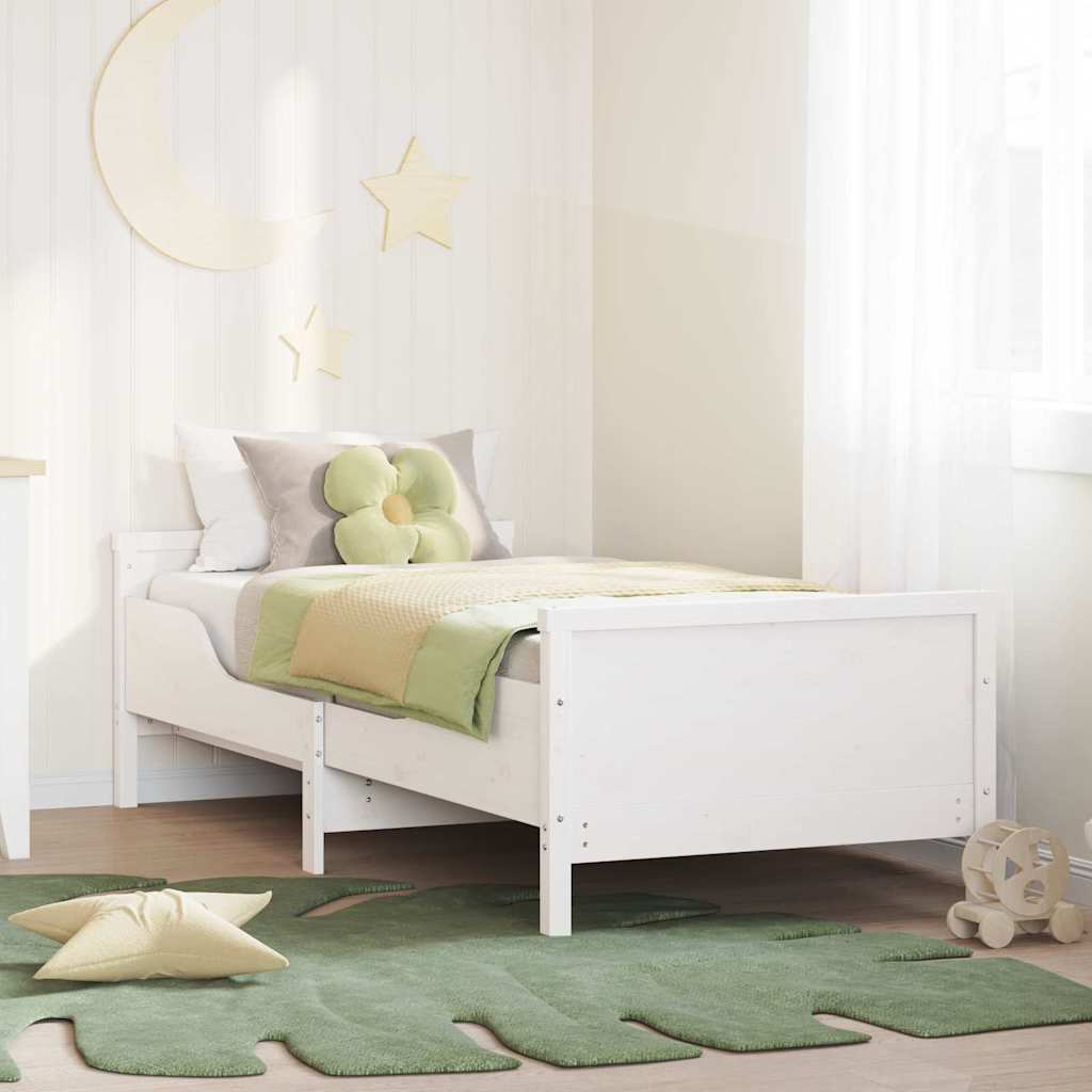 Bed Frame with Headboard White 80 x 200 cm Engineered Wood