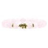 Weathered White Agate & Lychee Chalcedony Elephant Bracelet for Men & Women