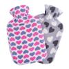 K Collection Heart 2L Hot Water Bottle And Cover (Pack of 2)