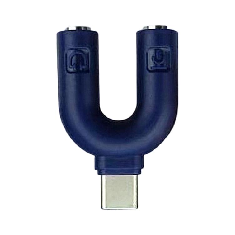 Portable 3.5mm Headsets Adapter Sensitivity Type C to 3.5mm Headphones Y Splitter Supports Double Earphone Connection