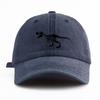 pc Black T Rex Print Washed Baseball Cap for Adults  Minimalist Retro Style Casual Soft Adjustable Dad Hat Perfect As Gift