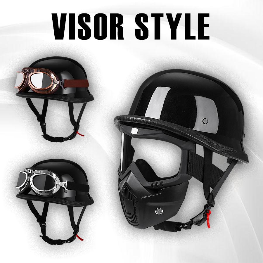 Vintage Motorcycle Cruiser Helmet Open Face Helmet Half Helmet Motorcycle Germany Face Safety Helmet Retro Scooter