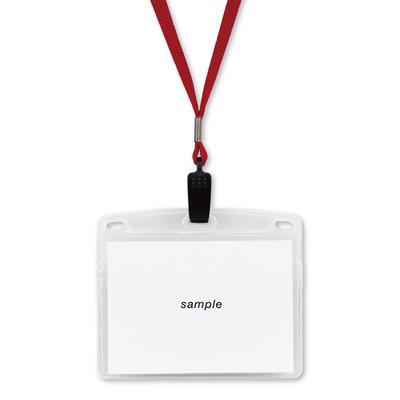 Open Industrial Hanging Name Badge, Name Plate, Card Holder, Name Holder, 10-Pack, Zippered, Soft Case, Red, NL-21-RD