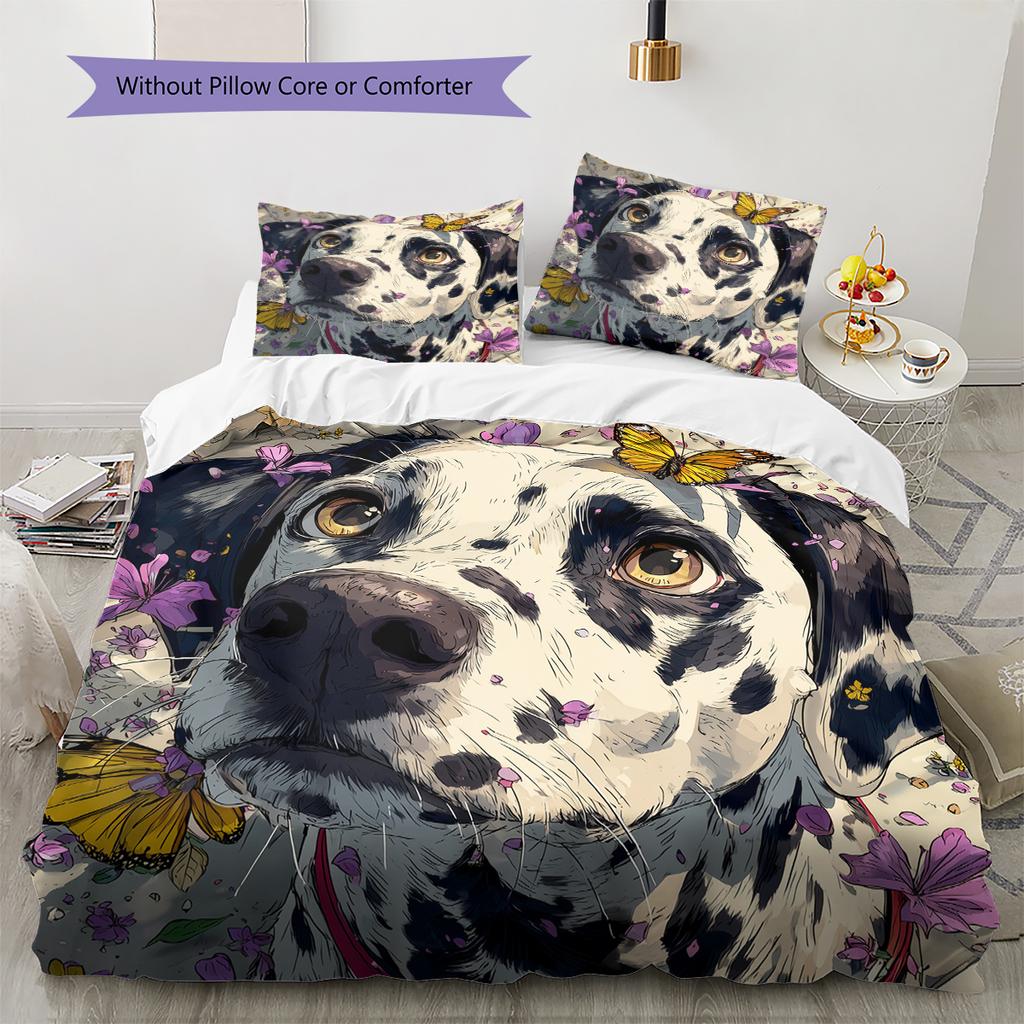 Dalmatian Pattern Bedding Home Decoration Birthday Gift (1 * duvet cover + 2 * pillowcase, without core)