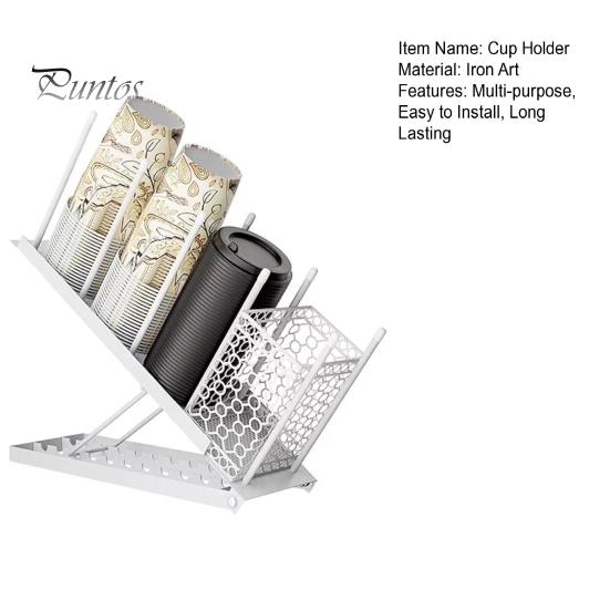 Kopphållare för kaffekoppar, organizer med lock och suporhållare, 4 fack, kaffekoppsdispenser, justerbar kaffebarsorganizer