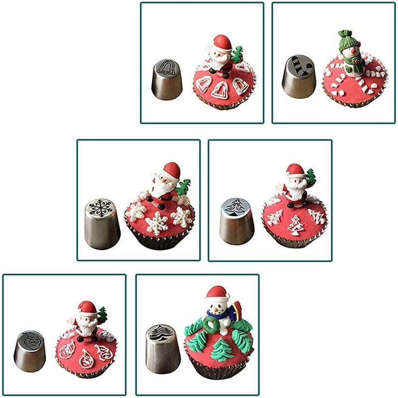 5/6/22 STÜCKE Sahnespritztüllen Kuchen Dekorationswerkzeuge Gebäck Bäckereizubehör Cupcake Zuckerguss Spritztüllen Backformen Weihnachten