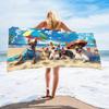 Red Fox Family Beach Towel Night Forest Print Quick Dry Absorbent Towel