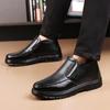 Winter new men's velvet thickened business leather shoes men's father non-slip, wear-resistant, breathable and warm leather shoes