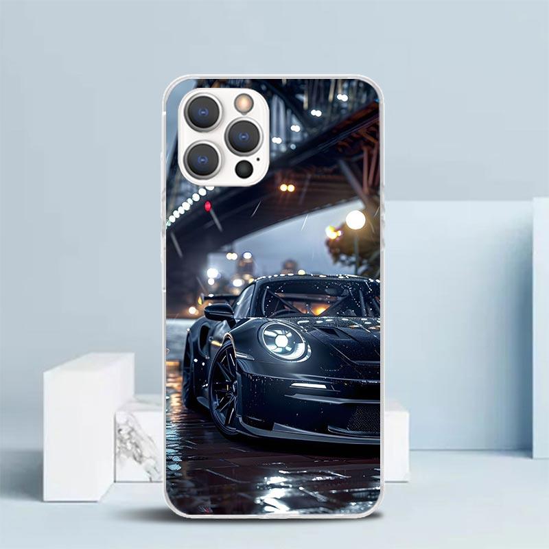 Sports Car 911 Soft Cover for iPhone 16 17 Air 15 14 Pro Max 16E Phone Case 13 Mini 12 11 7 SE 8 Print Pattern Fit Cases 16 17 A