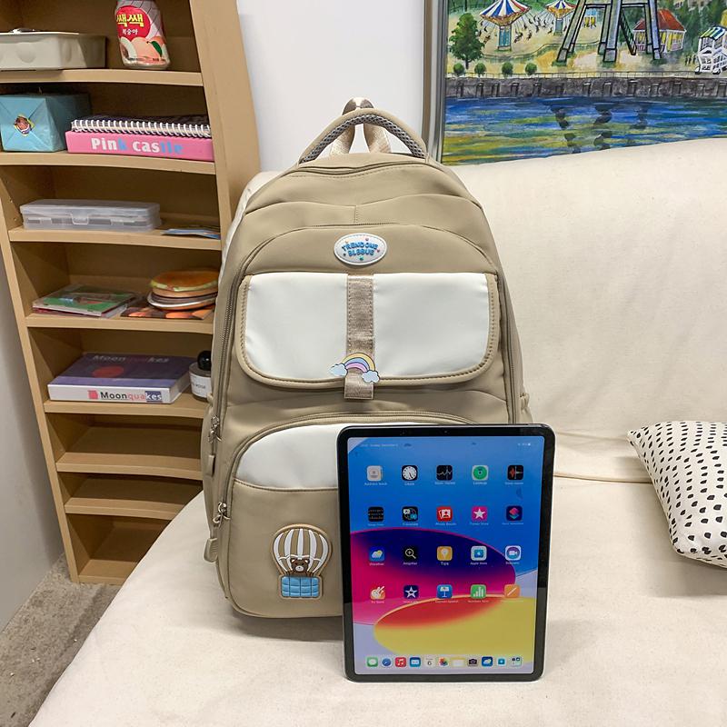 Dívčí batoh s velkou kapacitou, školní batoh pro studenty druhého stupně základní školy, barevně blokovaný batoh