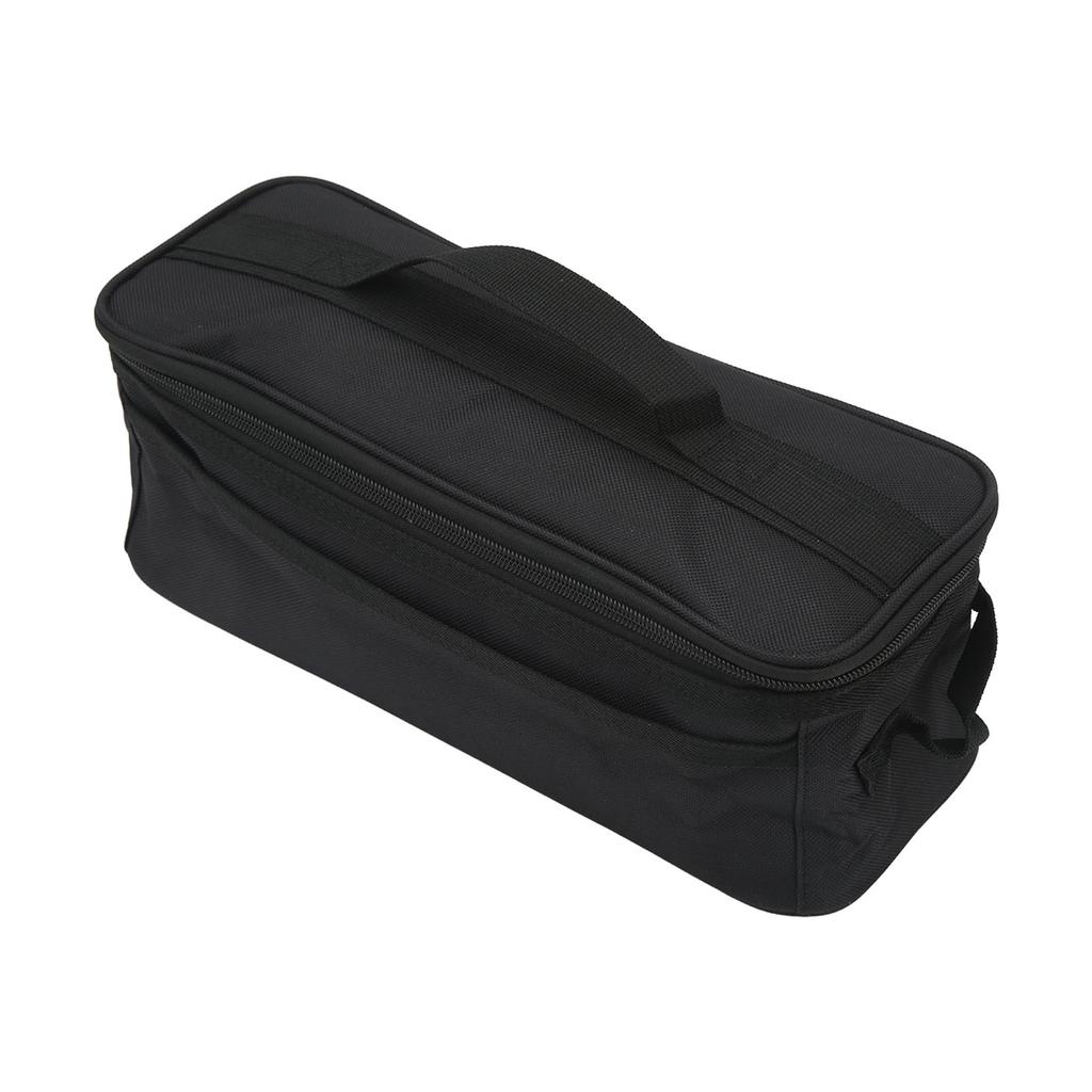Camping Bag Large Capacity Double Zipper Tableware Storage Bag with Handle for Outdoor Black