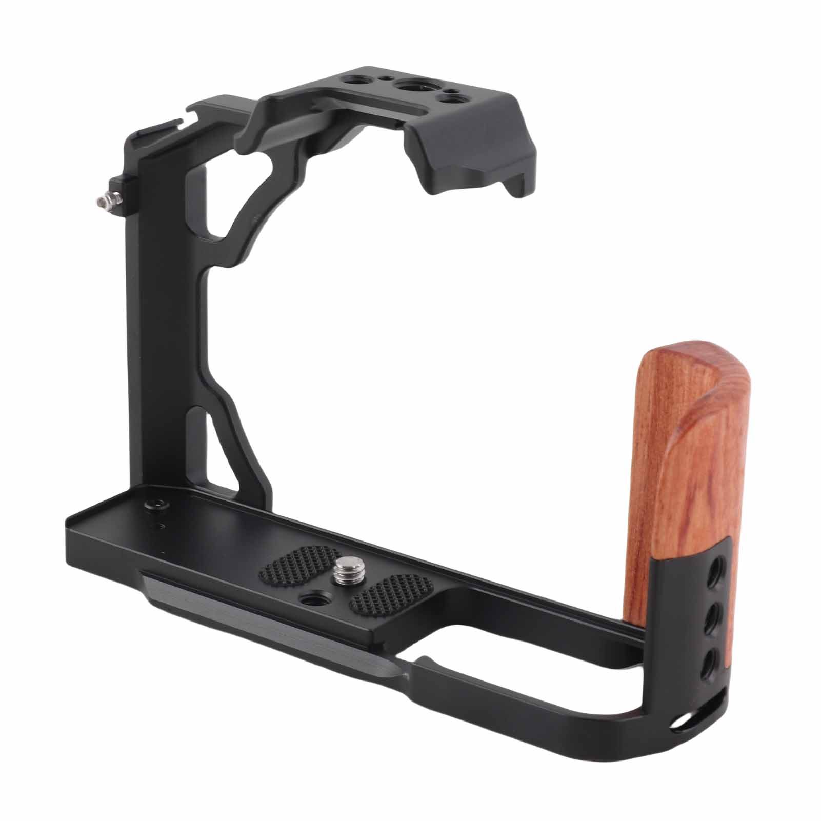 

Wood Handle Metal Camera Cage Wooden Handle Vertical Shooting Camera Cage with 1 4 Inch 3 8 Inch Screw Hole Cold Shoe
