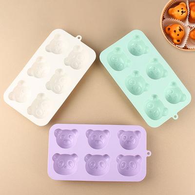 Silicone Cake Mold 6 Cavity Food Grade BPA Free Heat-Resistant Non-stick Cartoon Bear Chocolate Cake Mold Baking Tool