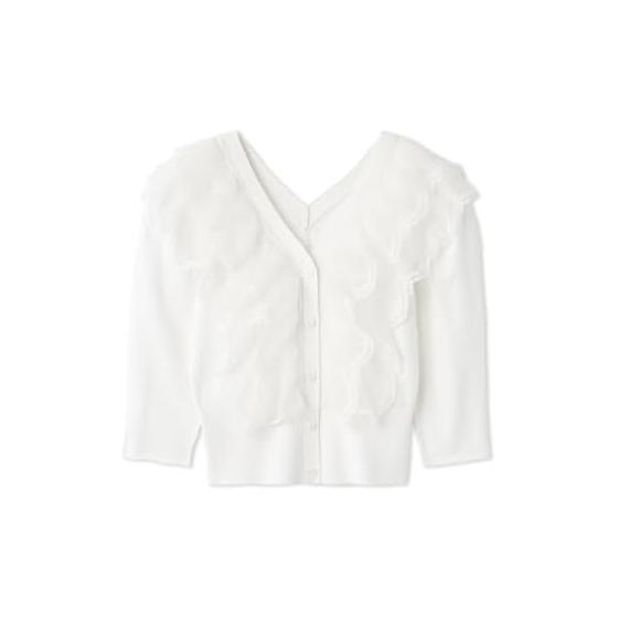 SNIDEL Tulle Ruffle Knit Pullover SWNT261019 Women s