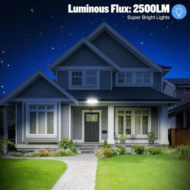208 LED Solar Outdoor Lights 3 Heads Motion Sensor Security Lamp IP65 Waterproof Remote Control 3 Modes Flood Wall Light