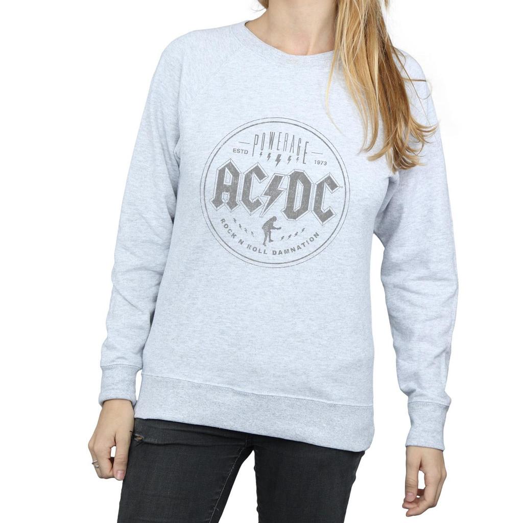 AC/DC Womens/Ladies Rock N Roll Damnation Black Sweatshirt