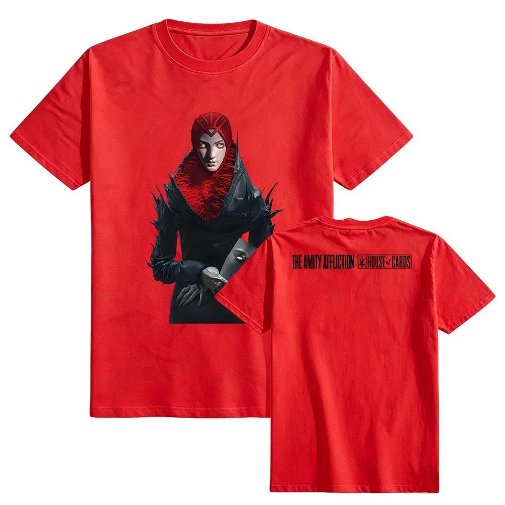 

2026 House of Cards Album Design T-shirt The Amity Affliction Band Tshirts Short Sleeve Cotton Summer Tees Men Women Clothing Merch XXXL