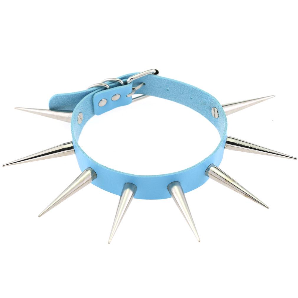 European Unisex Gothic Punk Rivet Spike Leather Choker