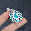 Natural Santa Rosa Turquoise 925 Sterling Silver Jewelry Pendant 1.81" Y6j93