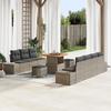 VidaXL 10-Piece Garden Sofa Set Grey Poly Rattan, Garden and Terrace, Modern, Adjustable Feet, Modular, 3362748