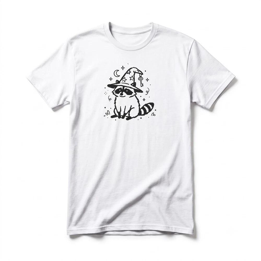 Funny Raccoon Wizard Funny Racoon Gift For Friends White TShirt S