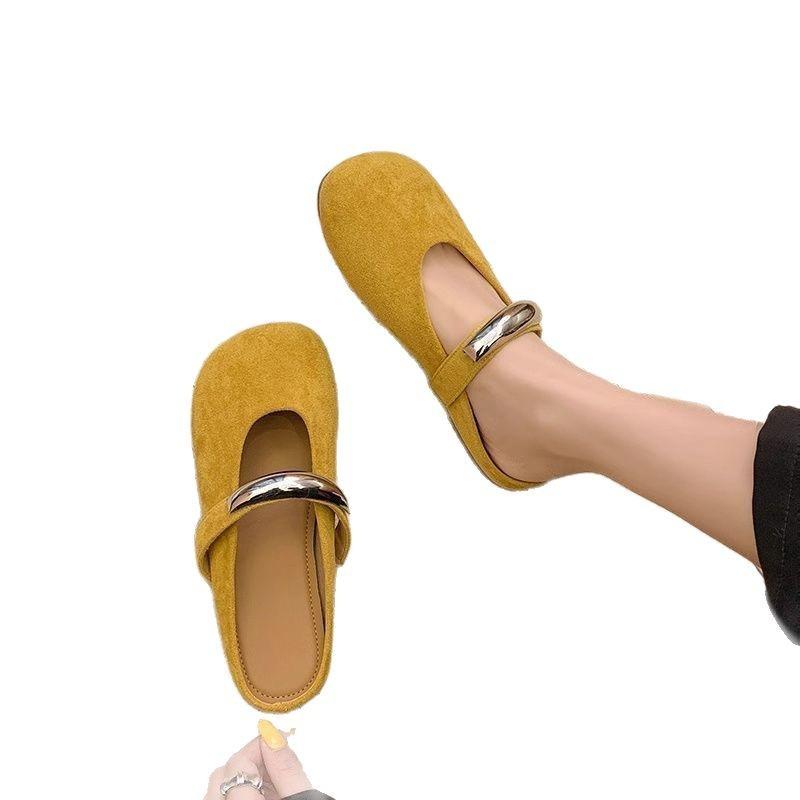 2025 New Round Head Flat Bottom Not Tired Feet Mary Jane Ballet Shoes Single Shoes Spring and Autumn Hepburn Women's Shoes