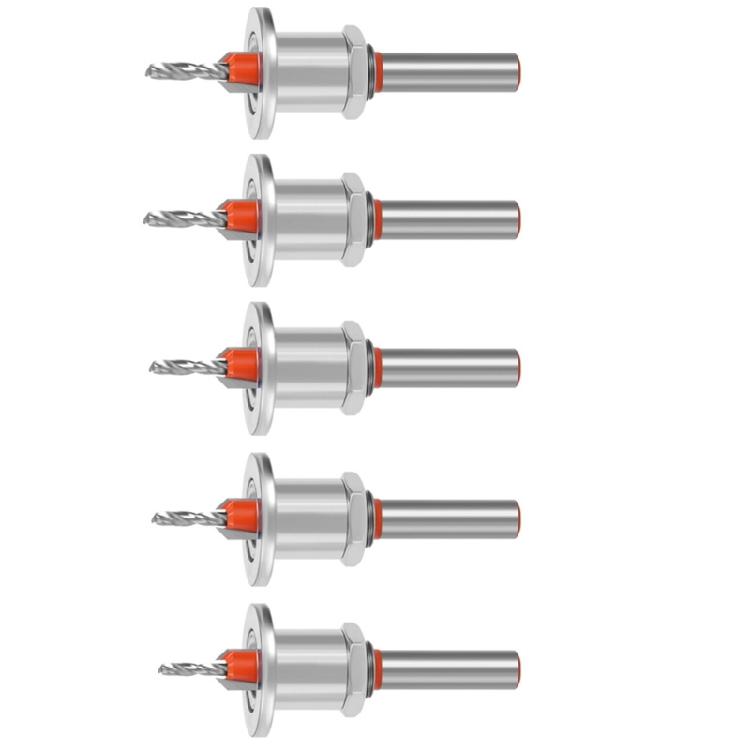 5Pcs Adjustable Depth Countersink Drill Bit Limit Taper Hole for Woodworking Compatibles with Electric and Hand Drills