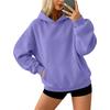 Women's Color Long Sleeve Hoodie with Front Pocket, Loose Fit Pullover for Casual Daily Wear