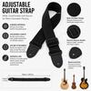 1PC Adjustable Guitar Strap Wide Black Acoustic Guitar Strap Woven Fabric Music Performance Electric Guitar Strap