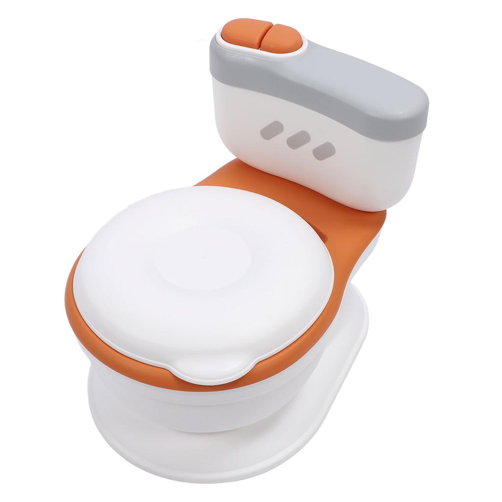 Potty Training Toilet Splash Guard Portable Toddler Potty Chair with Flushing Sound Tissue Dispenser for Baby Kids
