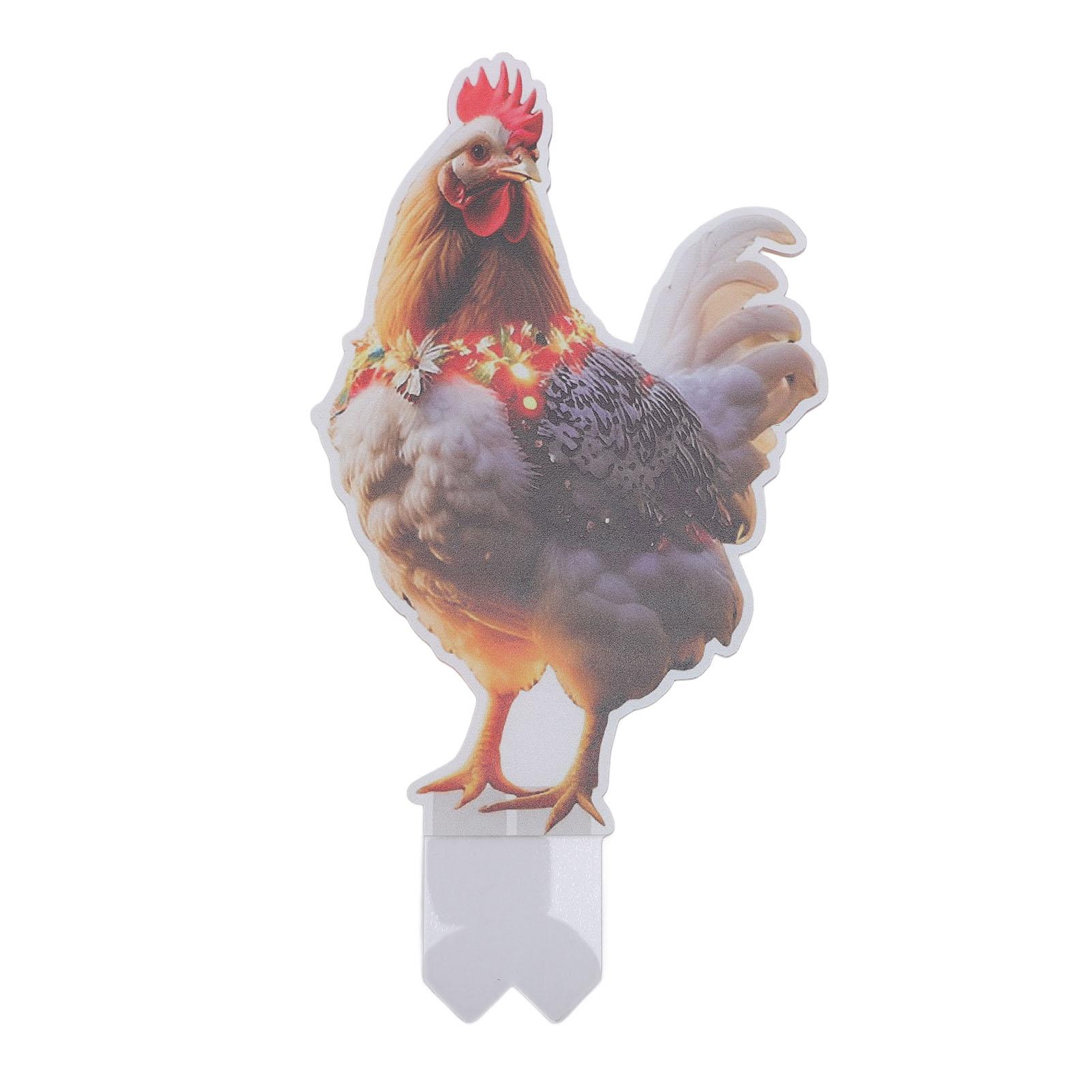 

Знак рождественского куриного двора с колышком акриловый водостойкий двухсторонний рождественский петух на открытом воздухе