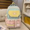 Schoolbag Backpack Large Capacity Contrasting Color Matching Cute Dopamine Backpack Leisure Korean Junior High School Campus Schoolbag Wholesale