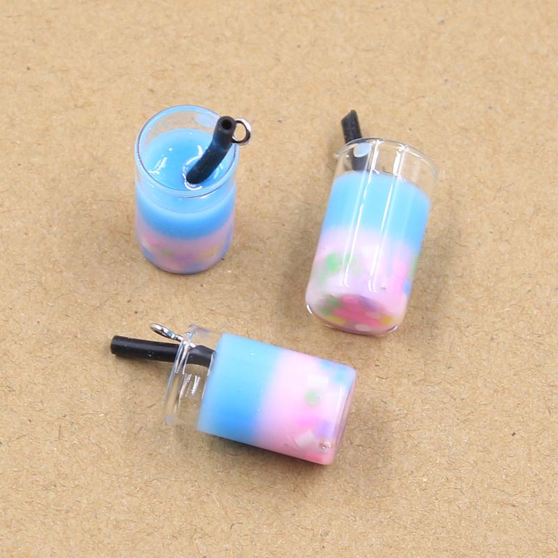 10Pcs Charms Colorful Symphony Milk Tea Glass Pendant Crafts Making Findings Handmade Jewelry Diy For Earrings Necklace