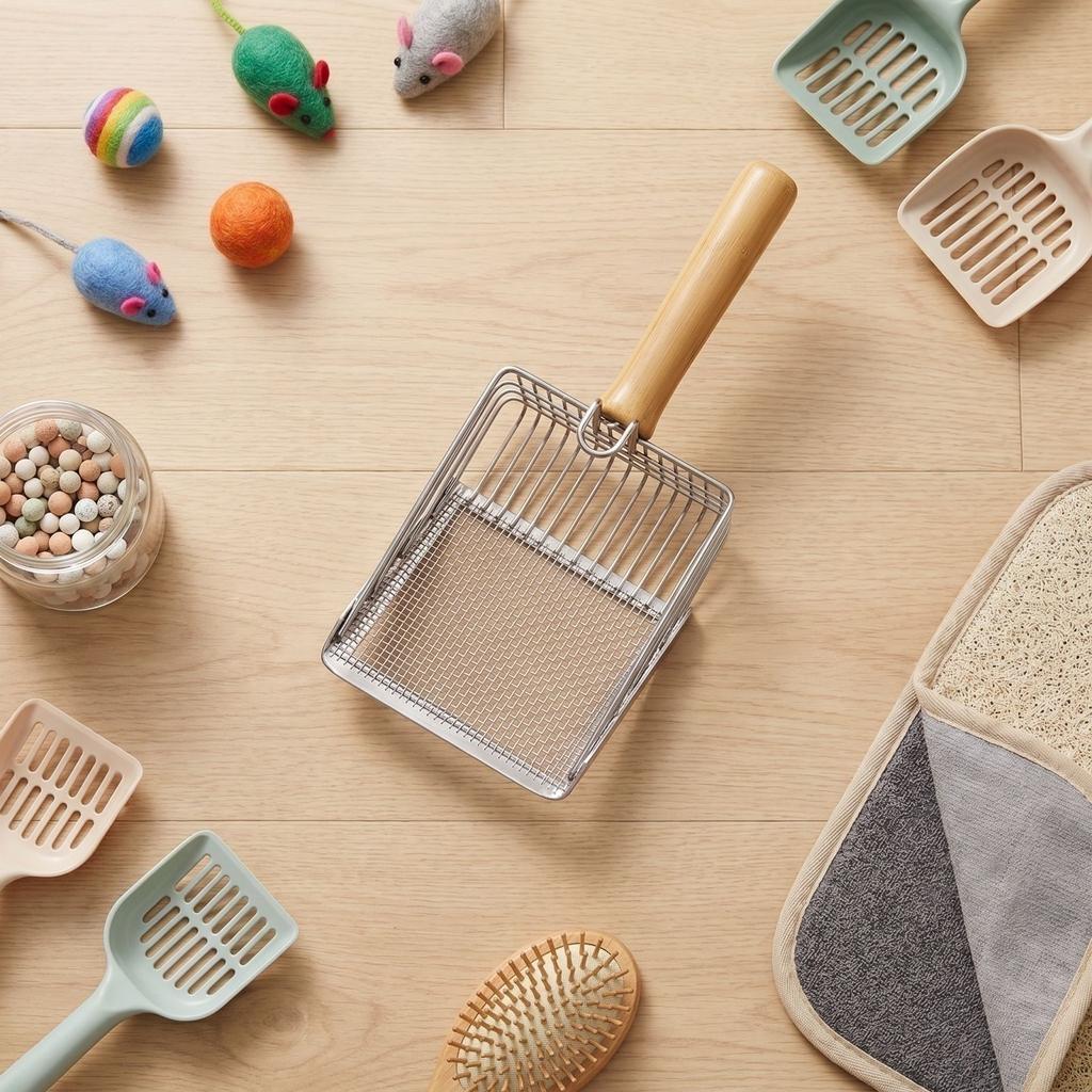 Litter Scoop Stainless Fine Mesh -Purpose for Clumping and Tofu Litter