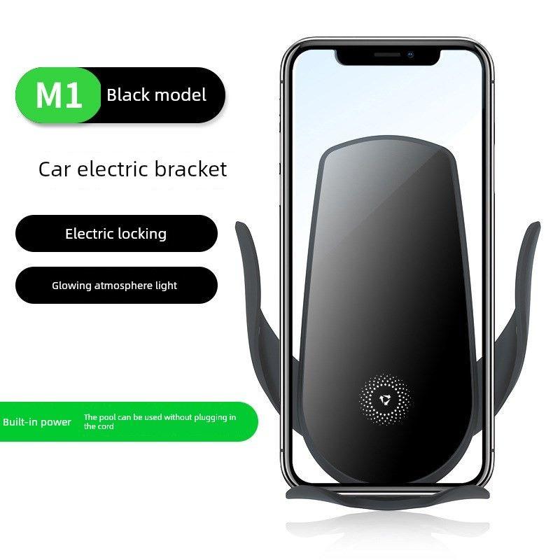 

Car Wireless Charging Phone Holder with Snap-On Sensor and Electric Opening and Closing, Car Mount for Navigation Phone M1 Electric Version [Black]