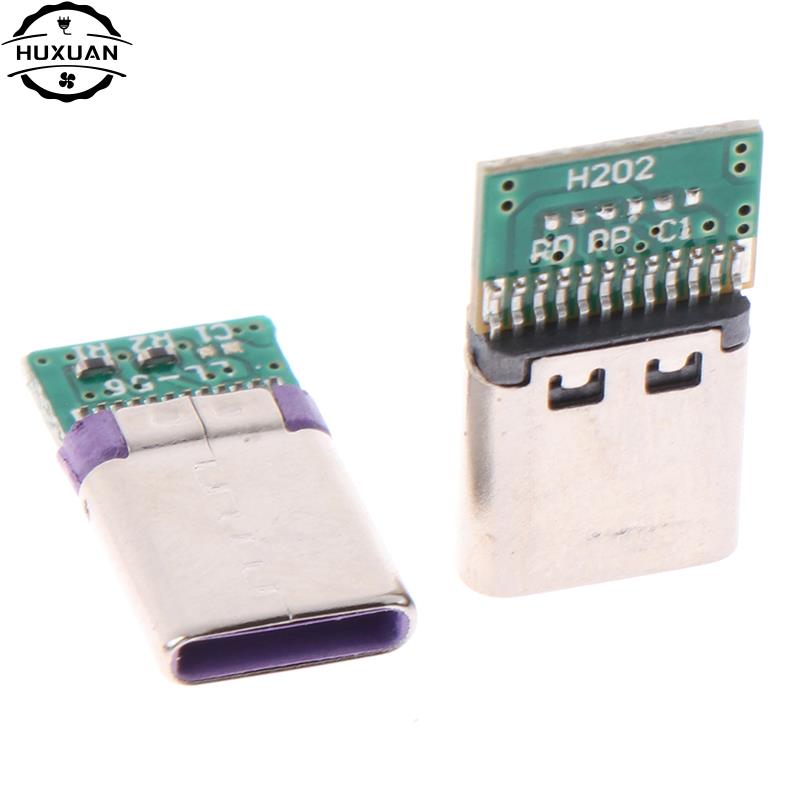 5Pcs USB 3.1 Type C Connector 12/24 Pins Female/Male Socket Receptacle Adapter to Solder Wire & Cable 24 Pins Support PCB Board