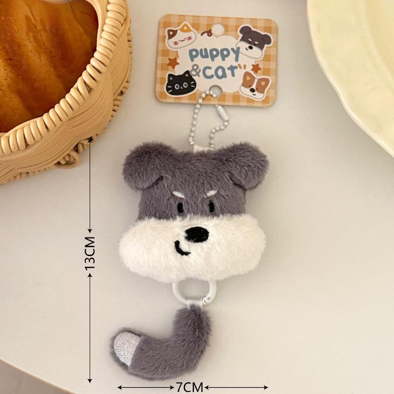 

Cartoon Plush Animal Cat Dog Cute Little Tail Pendant Keychain Backpack Hanging Decoration Ornament Couple Friends Gift