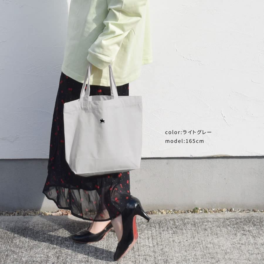 Domain Equestrian Tote Bag for Women and Men Canvas Small Size S Simple Cotton Cotton 146001 [Sendai "Date Masamune" Statue] 100% (Smoky Pink)