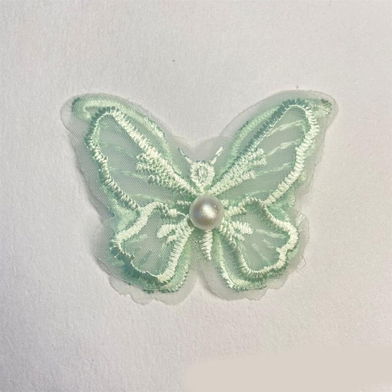 Fabric Pearls Embroidered Butterfly Sewing Accessories For Craft And Fashion