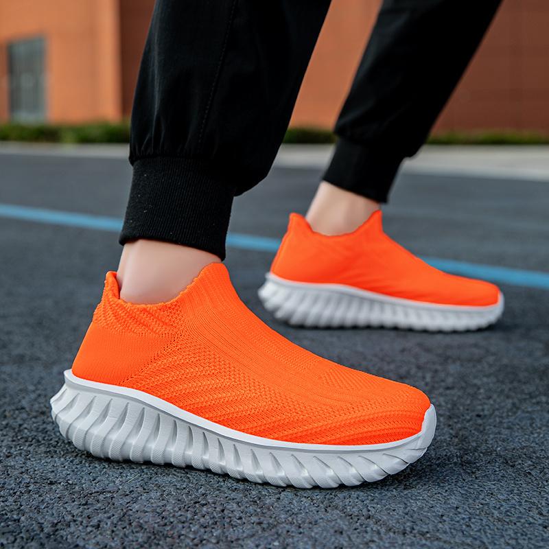 Orange Platform Couples Sock Shoes Breathable  Men's Running Shoes Comfortable Stylish  Running Sneakers Woman tenis de mujer