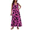 Women's Fashion Casual A-line Floral Printed Hammer Feel Loose Long Skirt With Pockets