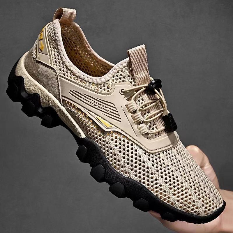 

Оригінальне відкликання високоякісних літніх чоловічих вуличних сітчастих порожнистих дихаючих кросівок 46 хакі