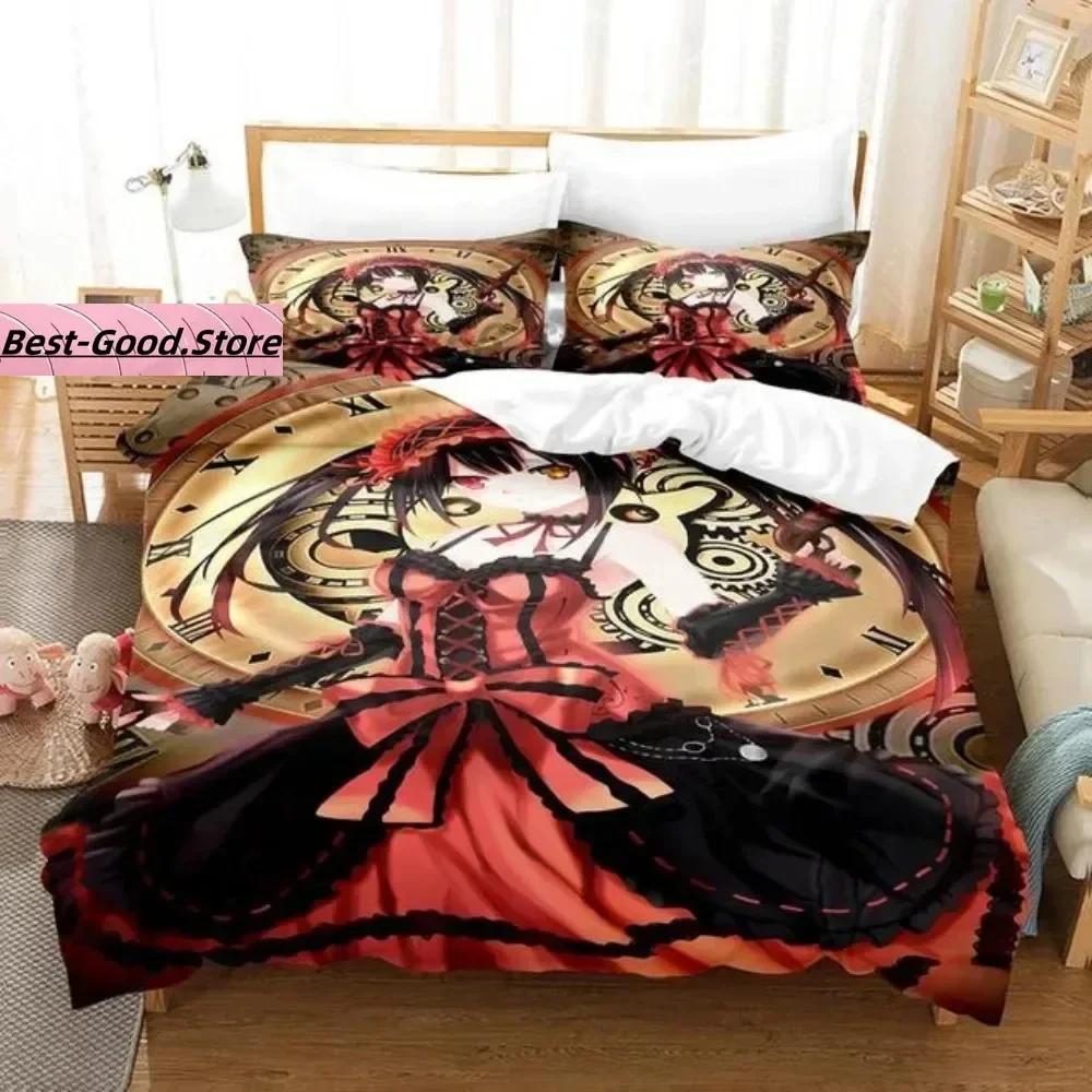 Top Anime Date A Live Kurumi Tokisaki Beding Set Print With Pilowcase Bed Soft Duvet Cover Soft Single Double Quen Super King-Sized Dimensionsd