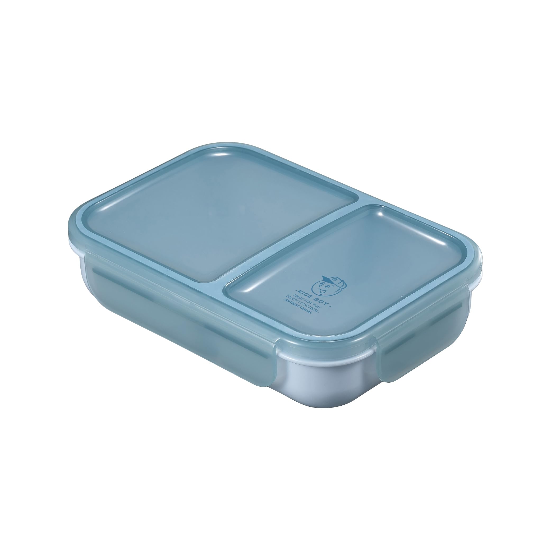 

CB Japan Rice Boy Bento Secure with Double Sealing to Prevent DSK Box, 700ml, Antibacterial, Blue, 4-Point Locking, Leaks, синій