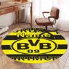 Brugerdefineret Navn Borussia Dortmund Printet Rund Tæppe Stol Tæppe Område Tæppe Entré Dørmåtter, til Kontorstol Stue Soveværelse Køkken Rum.