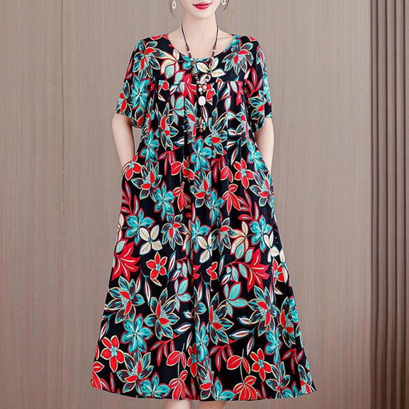 

Летние платья больших размеров Элегантное длинное платье с короткими рукавами больших размеров для женщин 5XL